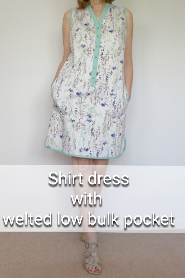 Summer shirtdress with welted low-bulk pocket method