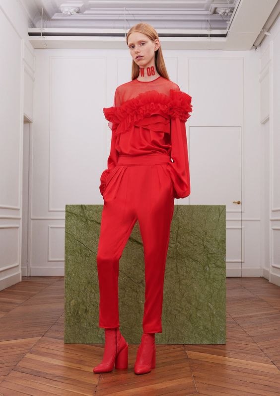 Givenchy: Red and ruffles but are you brave enough for head to toe red?