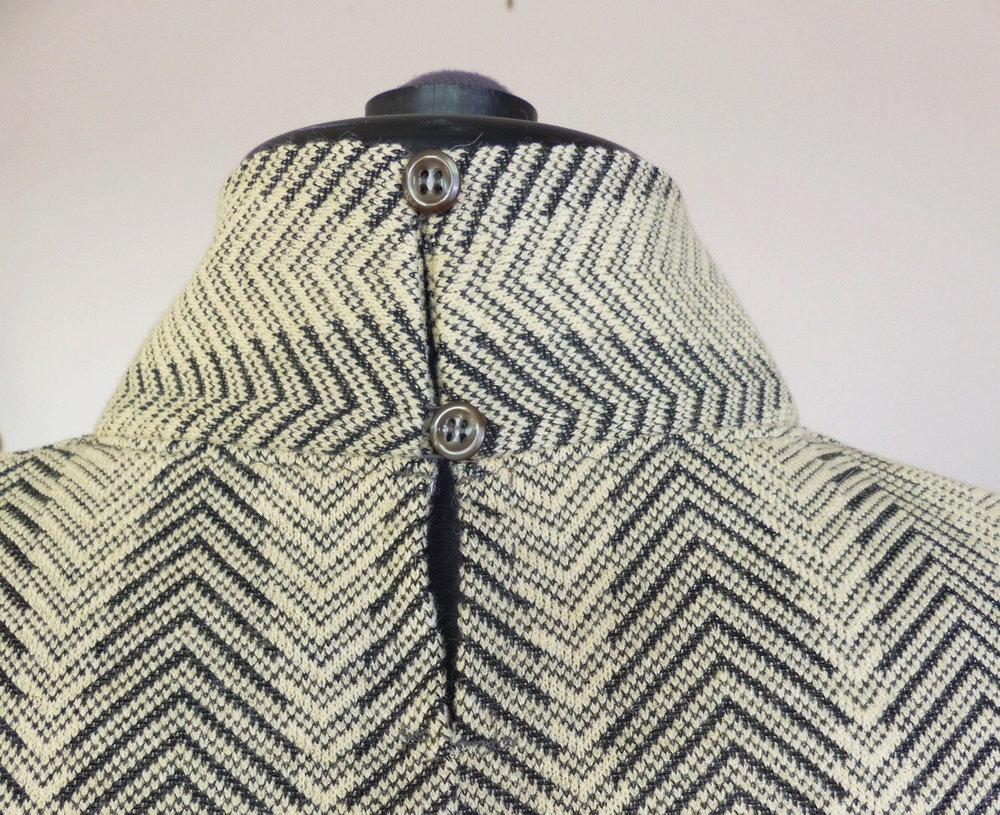 Lekala patterns sweater dress. Back collar detail