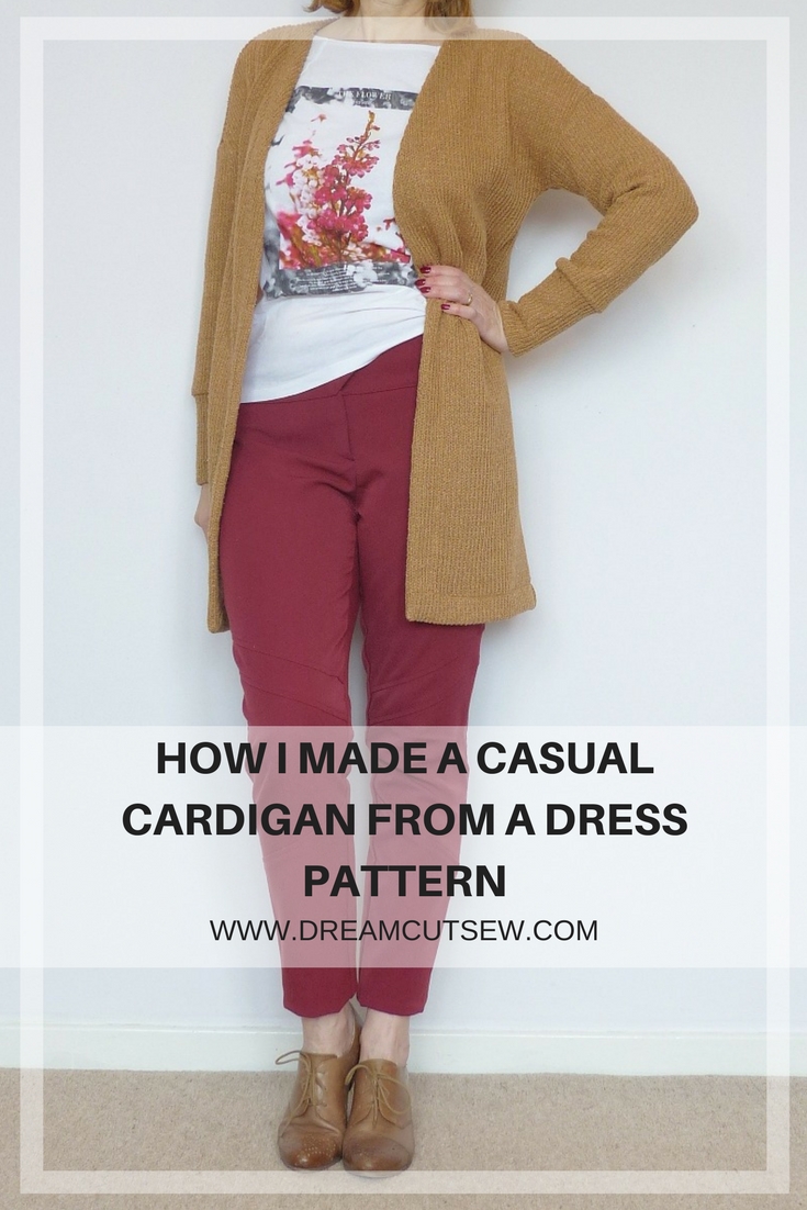 How I made a casual cardigan from a dress pattern