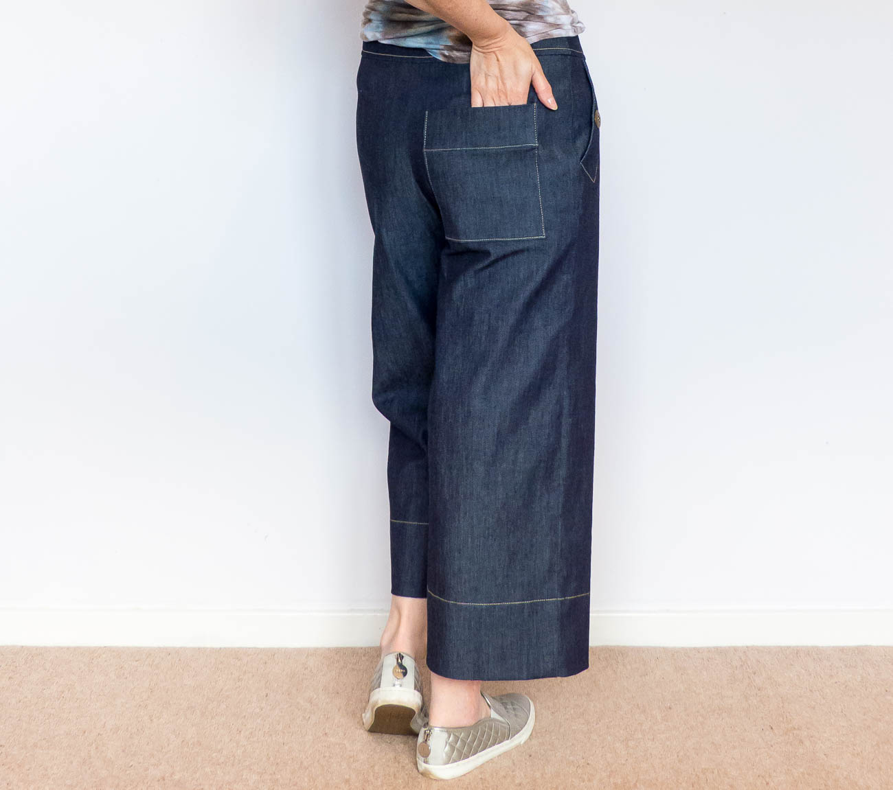 Denim Cropped Wide Trousers by BurdaStyle