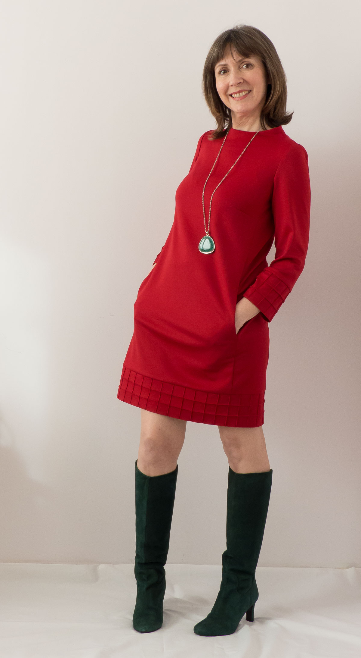 Sweater Shift Dress With a 60's Style