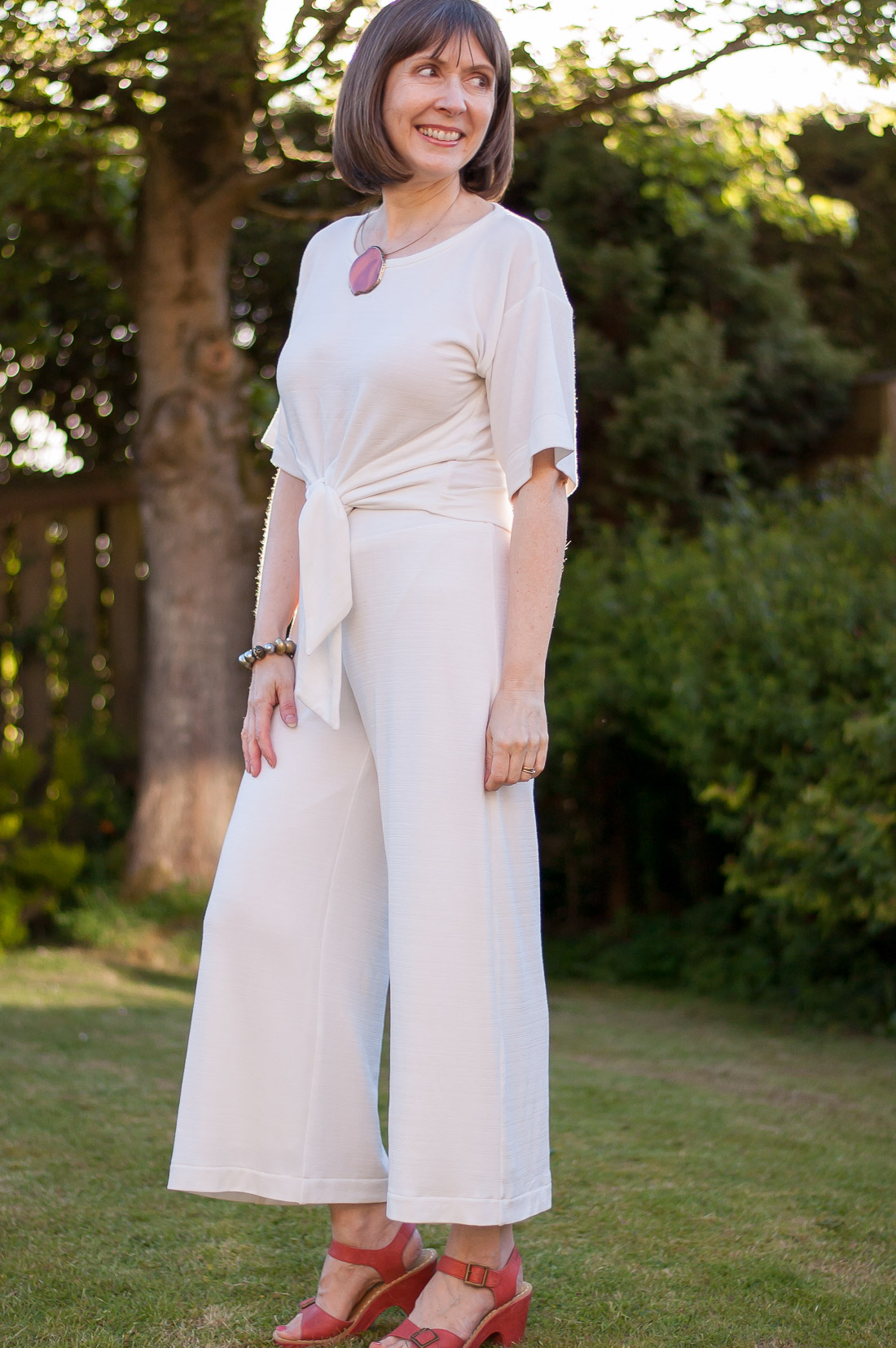Cropped Jersey Wide-Leg Pants Using Simplicity 1071