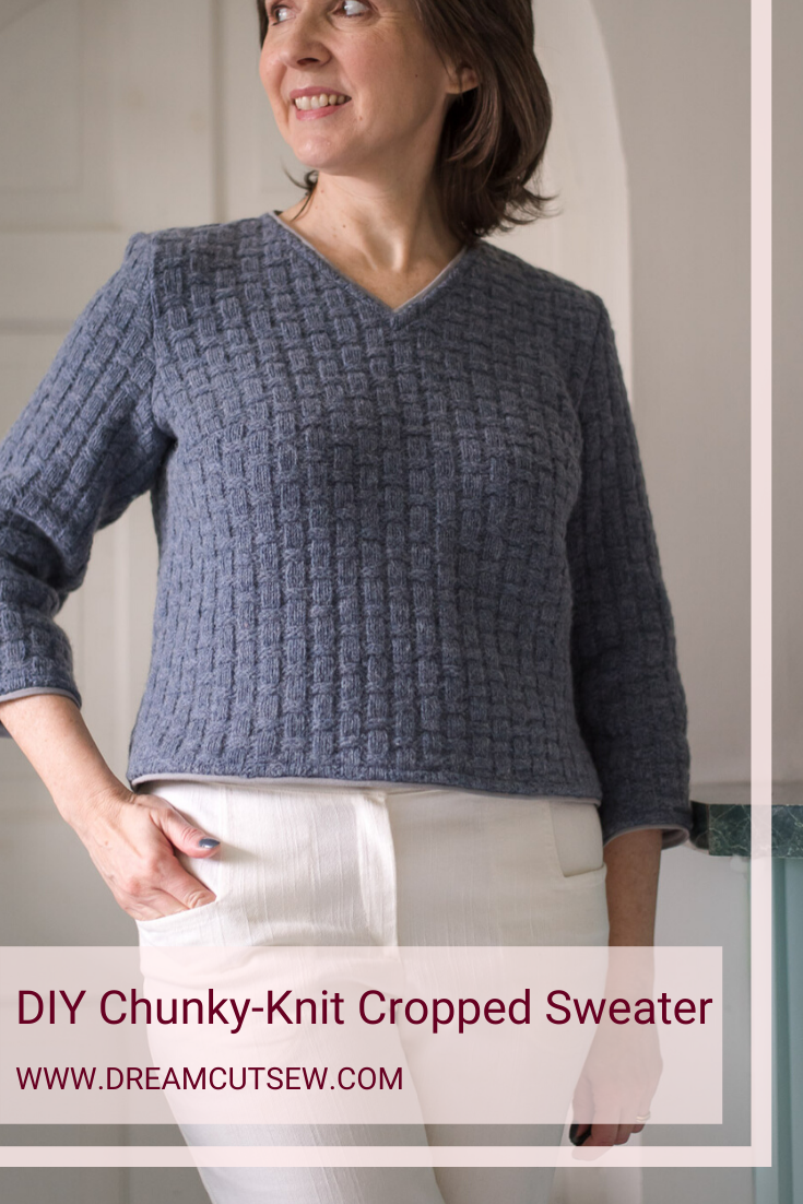 Pinterest image for DIY Cropped Sweater