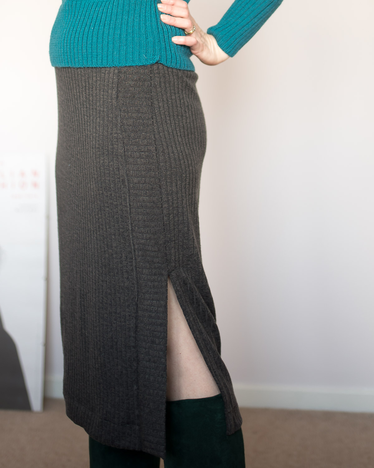 Easy DIY Sweater Knit Midi Skirt