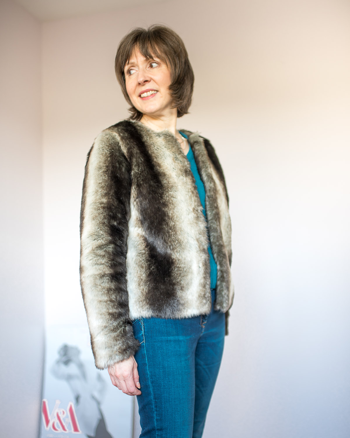 Self-Drafted Faux Fur Jacket