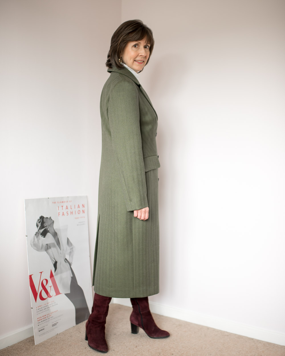 Vikisews Emmanuelle Coat In Olive Wool