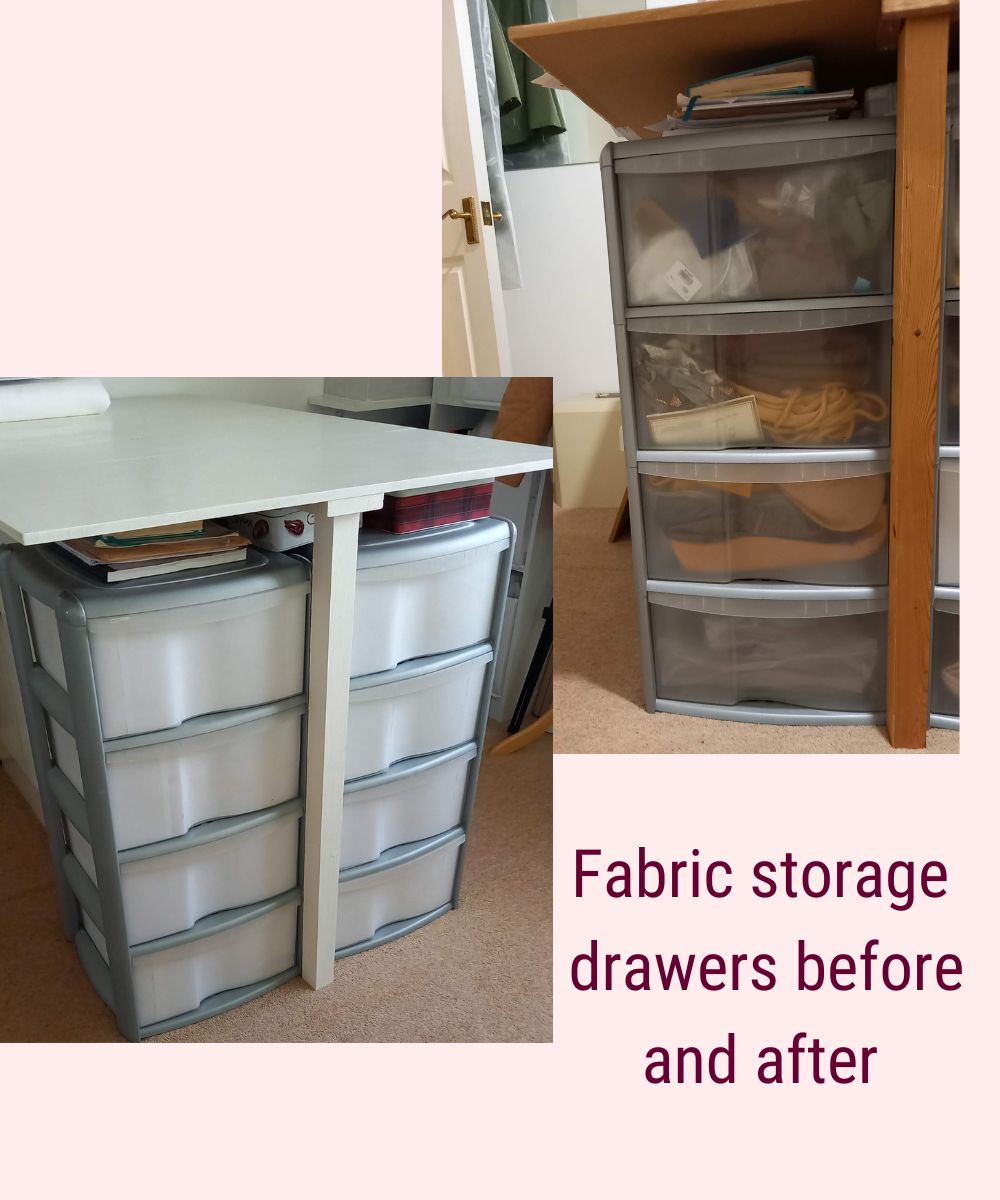 Sewing room makeover. Fabric storage
