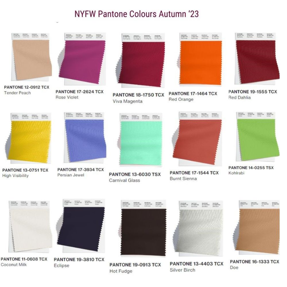 New York Pantone colours Autumn trends '23

