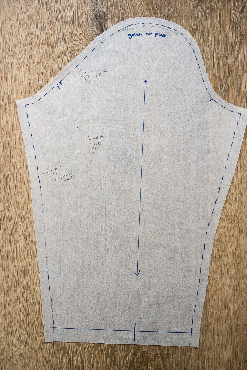 Drafting my own blouse
finished sleeve pattern
