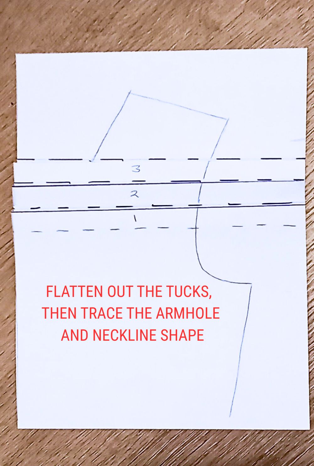 creating upper bodice tucks-3