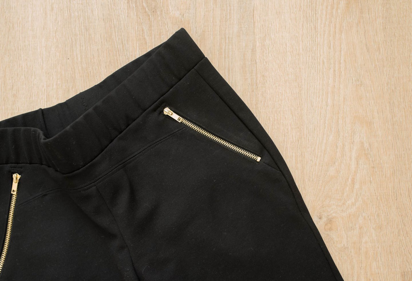 Zip Detail Black Pants