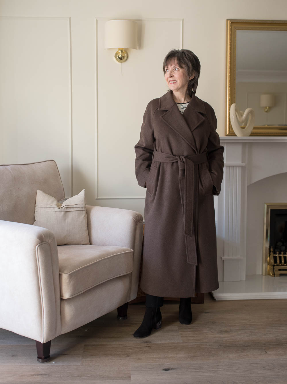 Brown Mysaria Wrap Coat By Vikisews