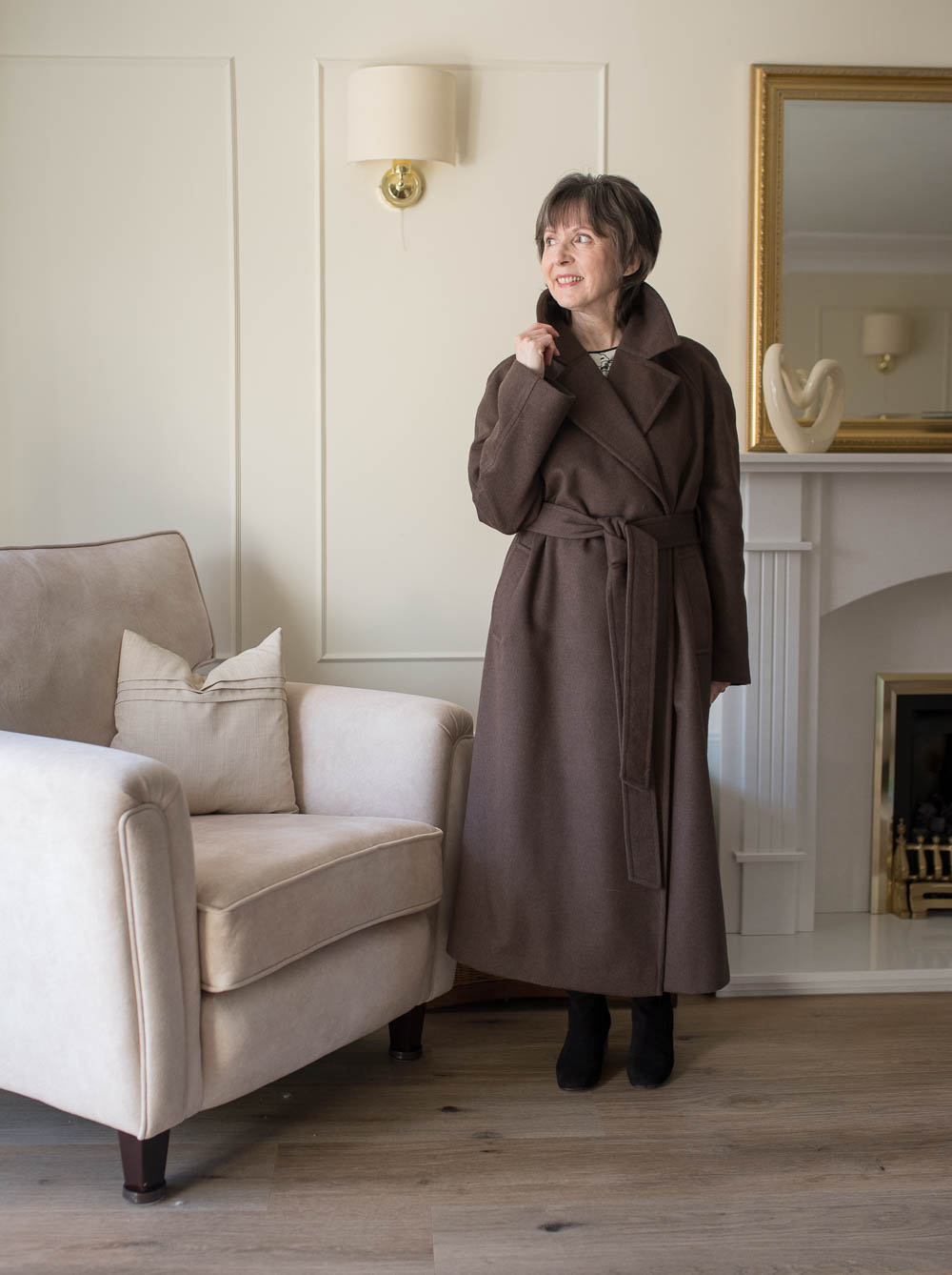 Brown Mysaria Wrap Coat By Vikisews