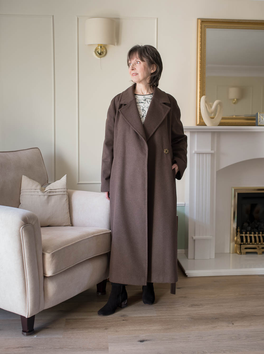 Brown Mysaria Wrap Coat By Vikisews