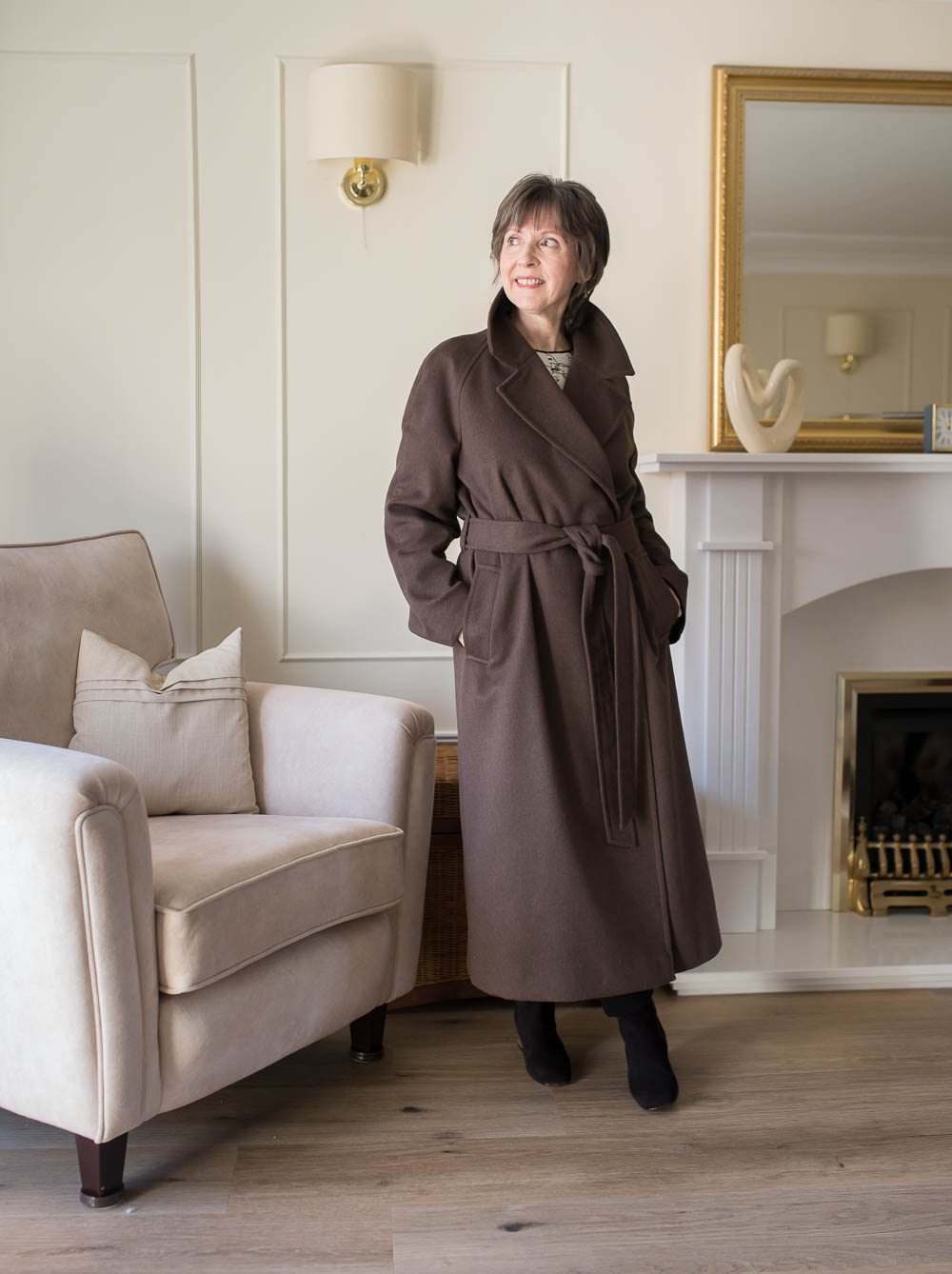 Brown Mysaria Wrap Coat By Vikisews