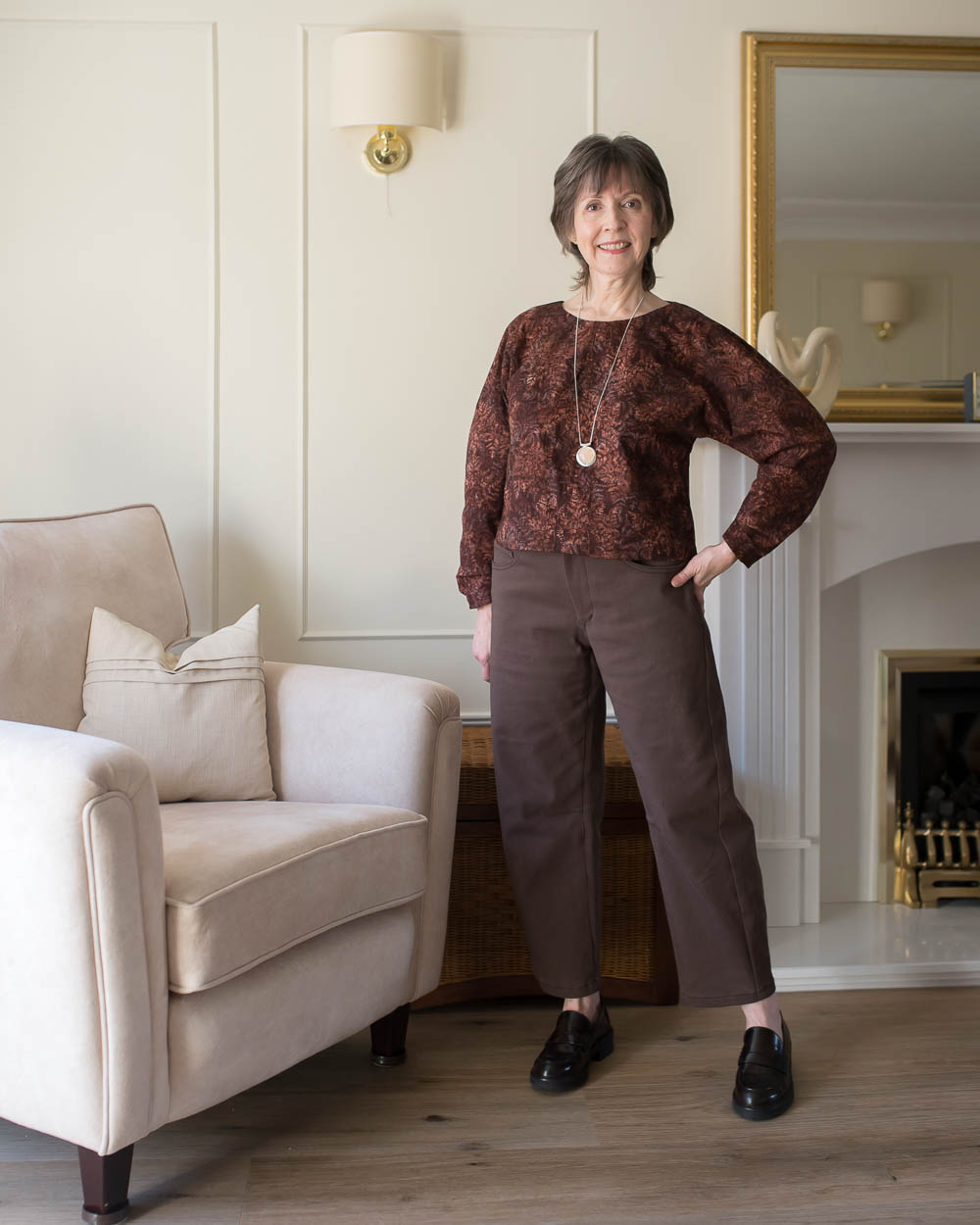 Same Top Two Different Fabrics
Crisp cotton version