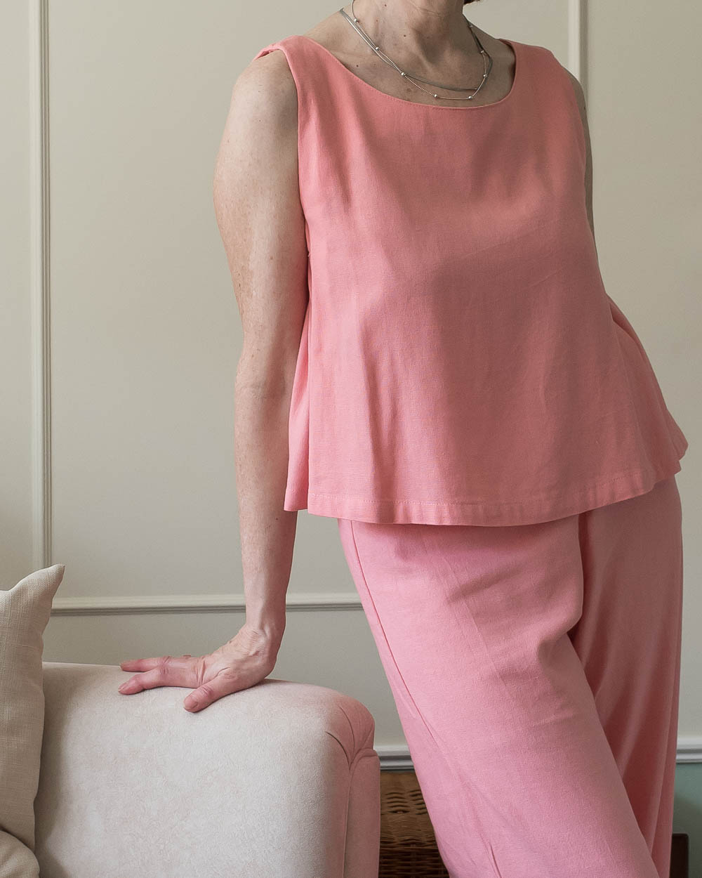 Quilla top after neckline refashion