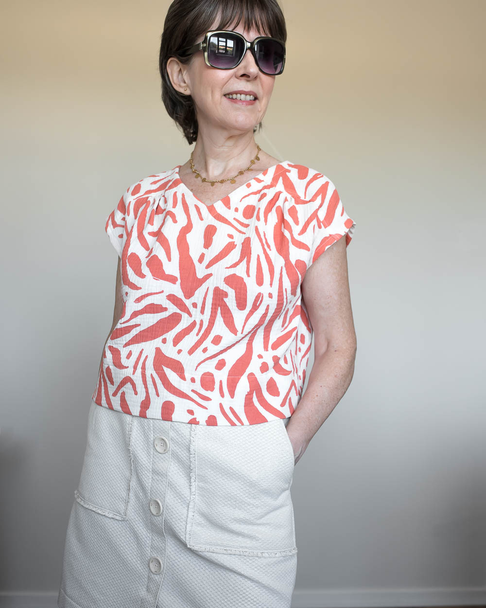 Self-Drafted Double Gauze Top