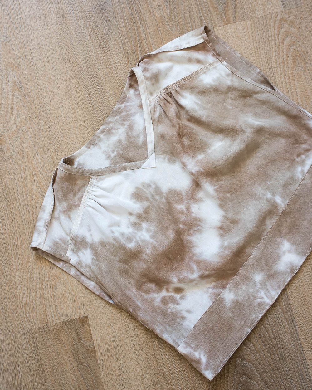 Inside details of boxy top from the self-drafted linen co-ord