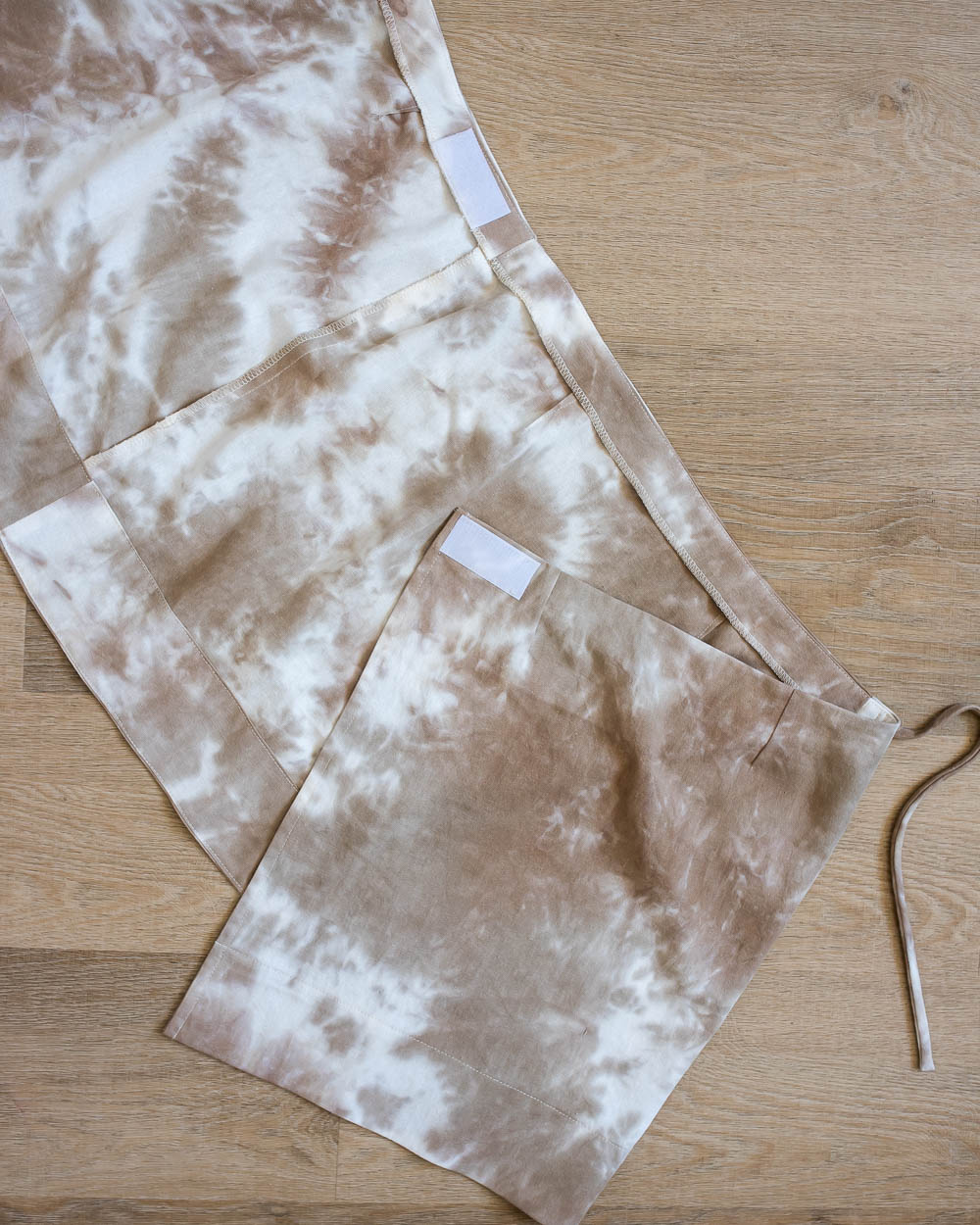 Wrap skirt showing waist facing and fastening.