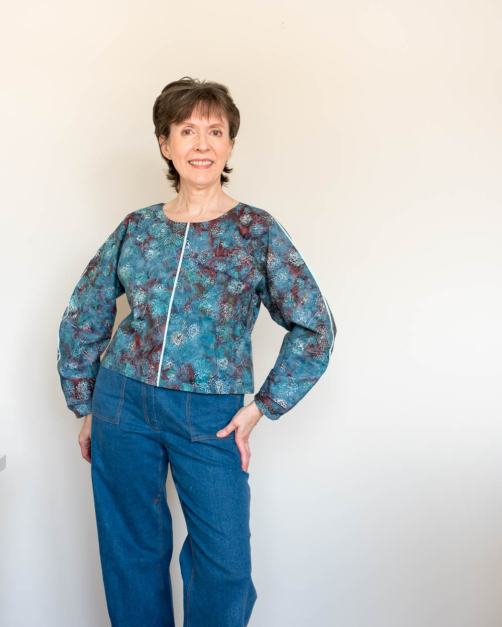 dolman barrel-sleeved blouse
